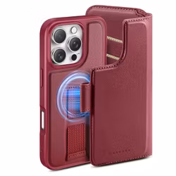 iPhone 16 Pro Max Plånbok med MagSafe-skal & fingerband Röd