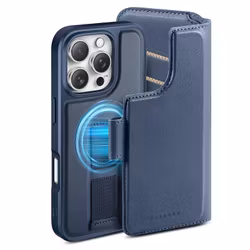 iPhone 15 Pro Plånbok med MagSafe-skal & fingerband Blå