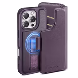 iPhone 15 Pro Plånbok med MagSafe-skal & fingerband Lila