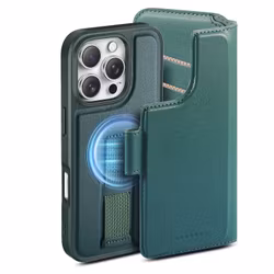 iPhone 15 Pro Plånbok med MagSafe-skal & fingerband Grön