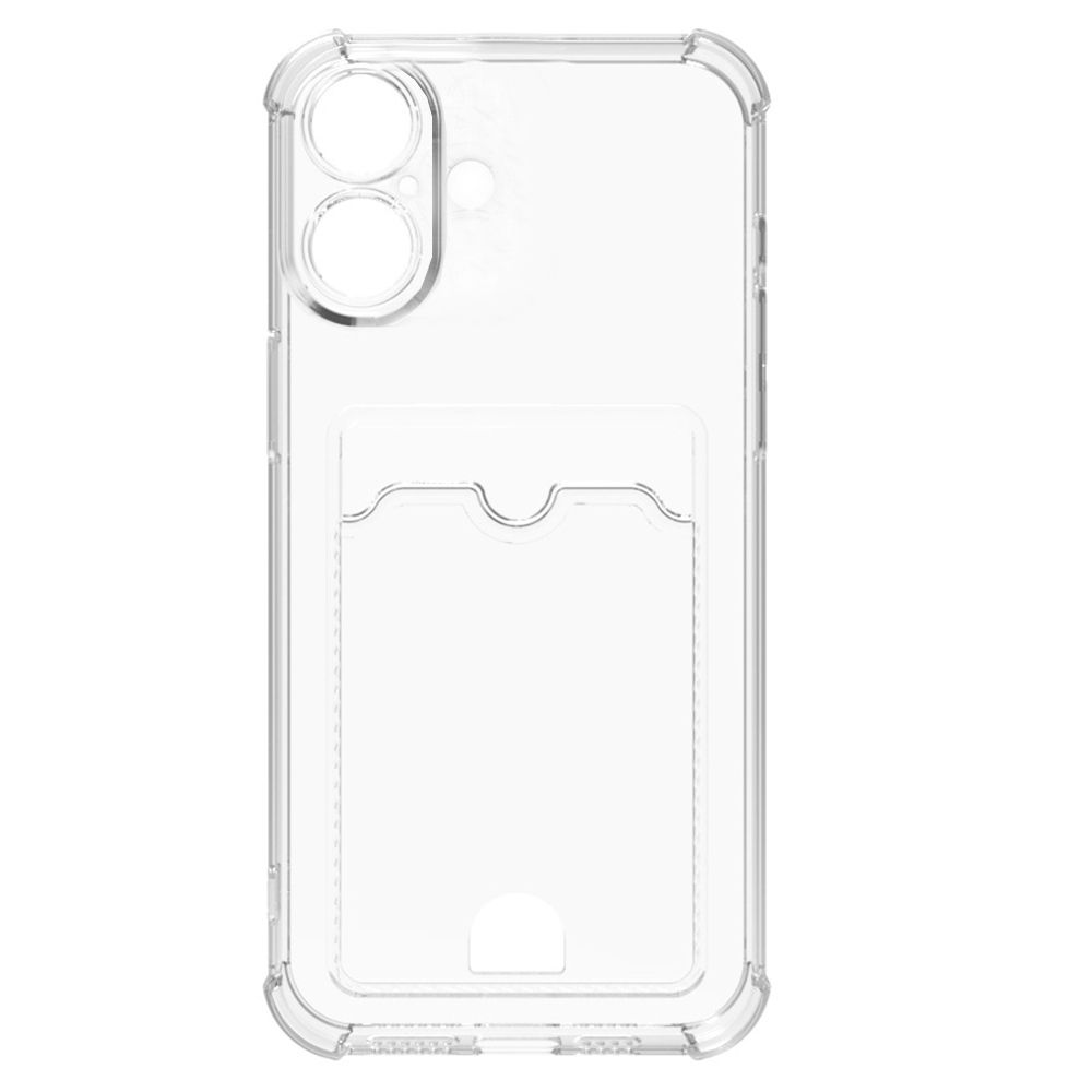 iPhone 17 Stöttåligt Skal med Kortfack-Transparent