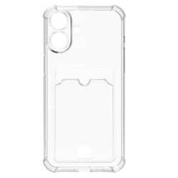 iPhone 17 Stöttåligt Skal med Kortfack-Transparent