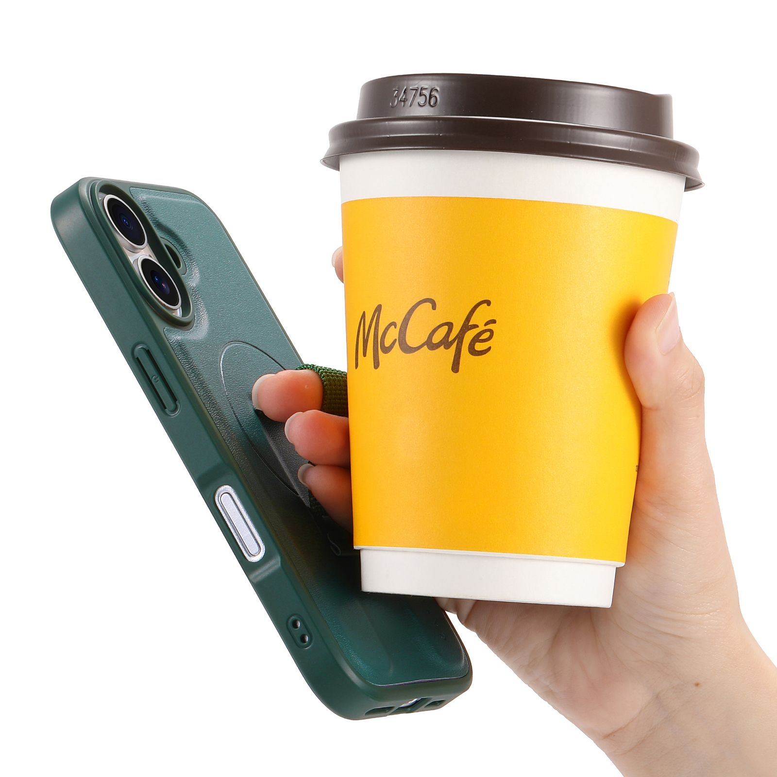 iPhone 17 Plånbok med MagSafe-skal & fingerband Grön
