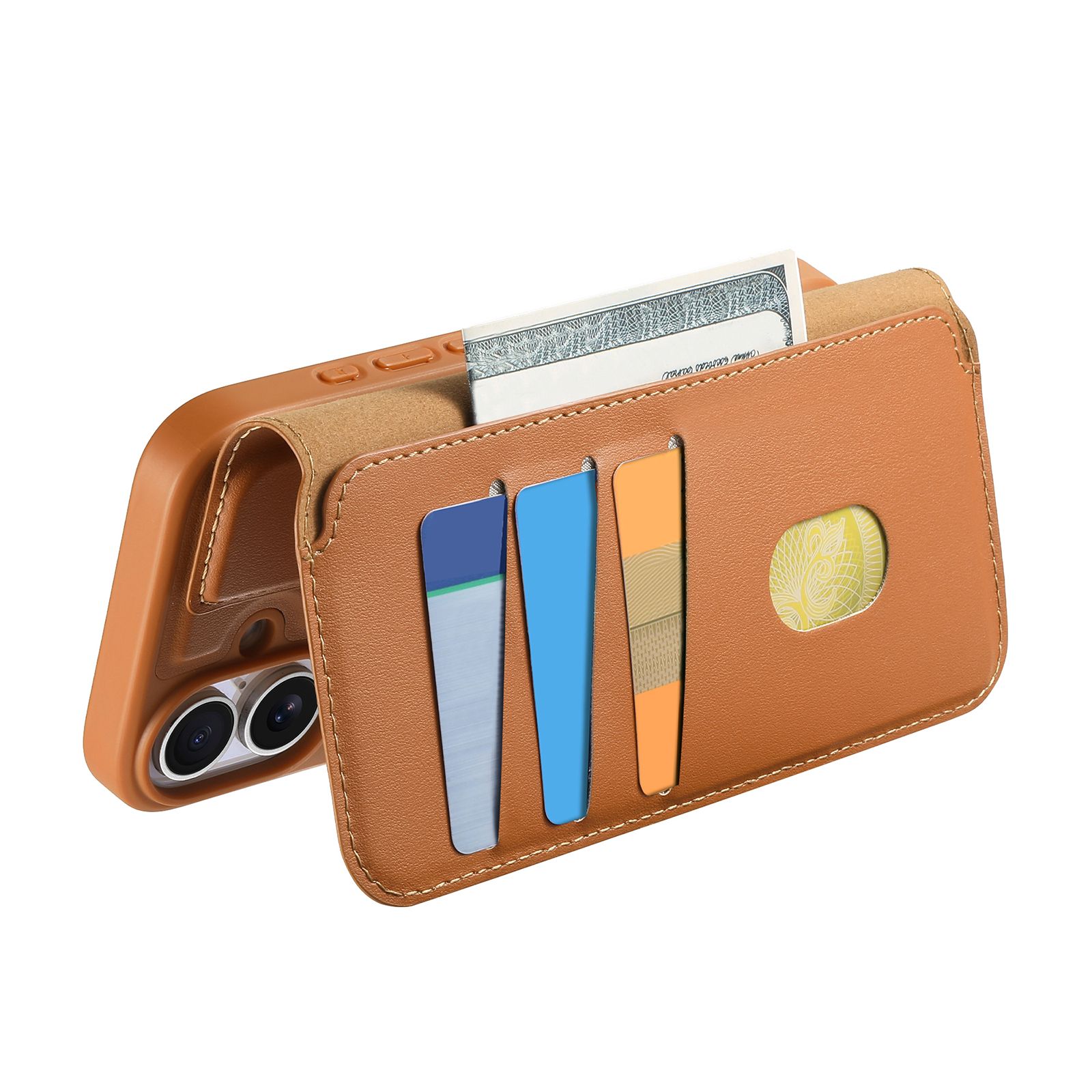 iPhone 17 Plånbok med MagSafe-skal & fingerband Brun