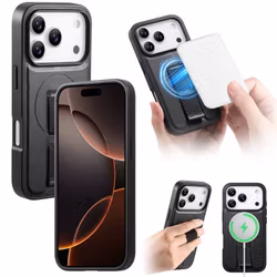 iPhone 17 Pro Max MagSafe-skal med fingerband Svart