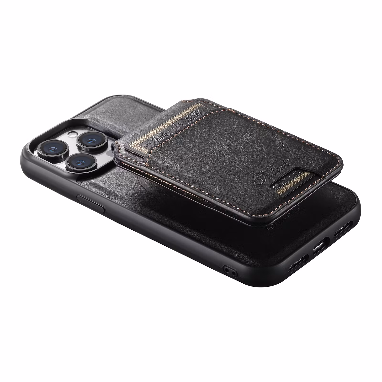 iPhone 16 Pro Max 2in1 Magnet-skal med Korthållare-Svart