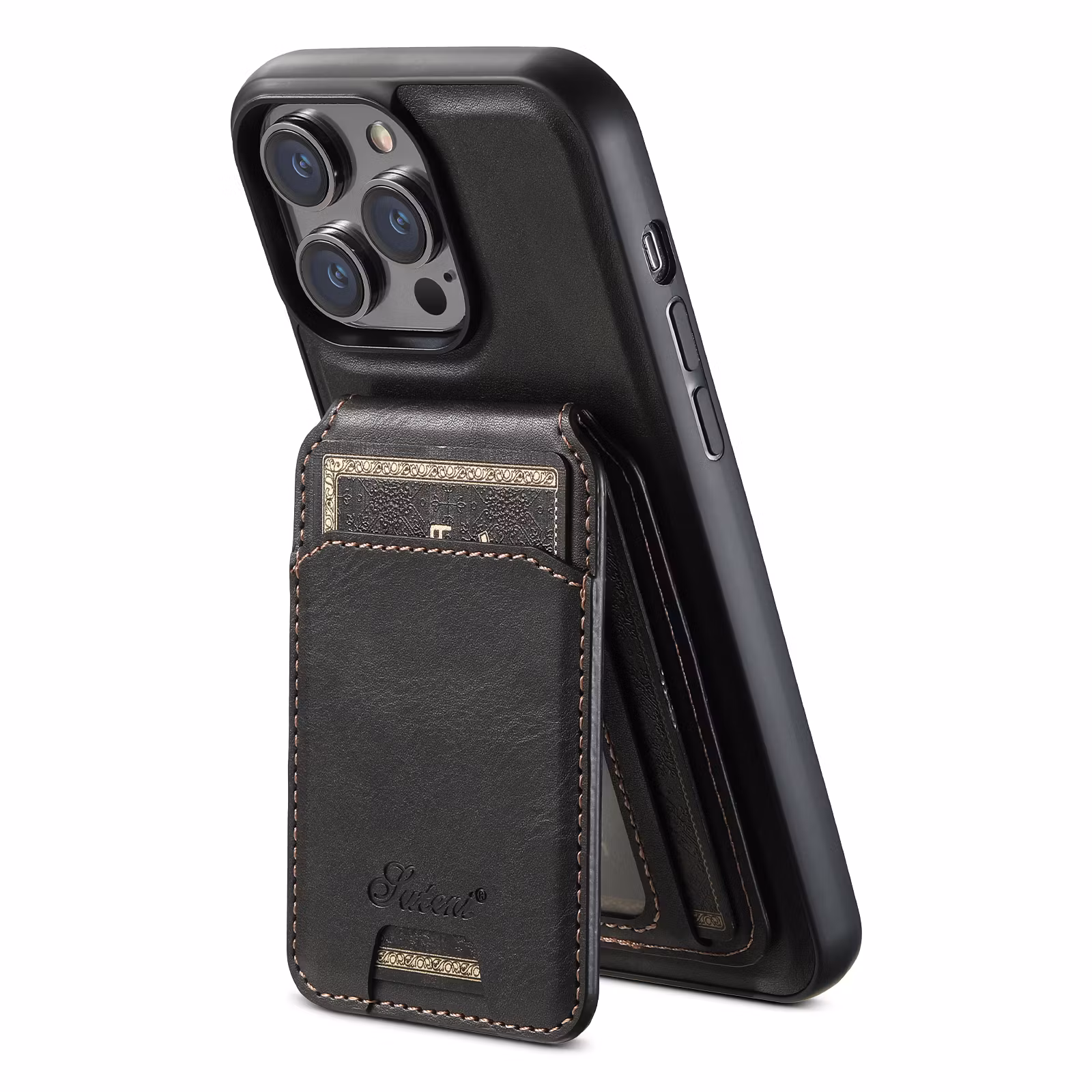 iPhone 16 Pro Max 2in1 Magnet-skal med Korthållare-Svart