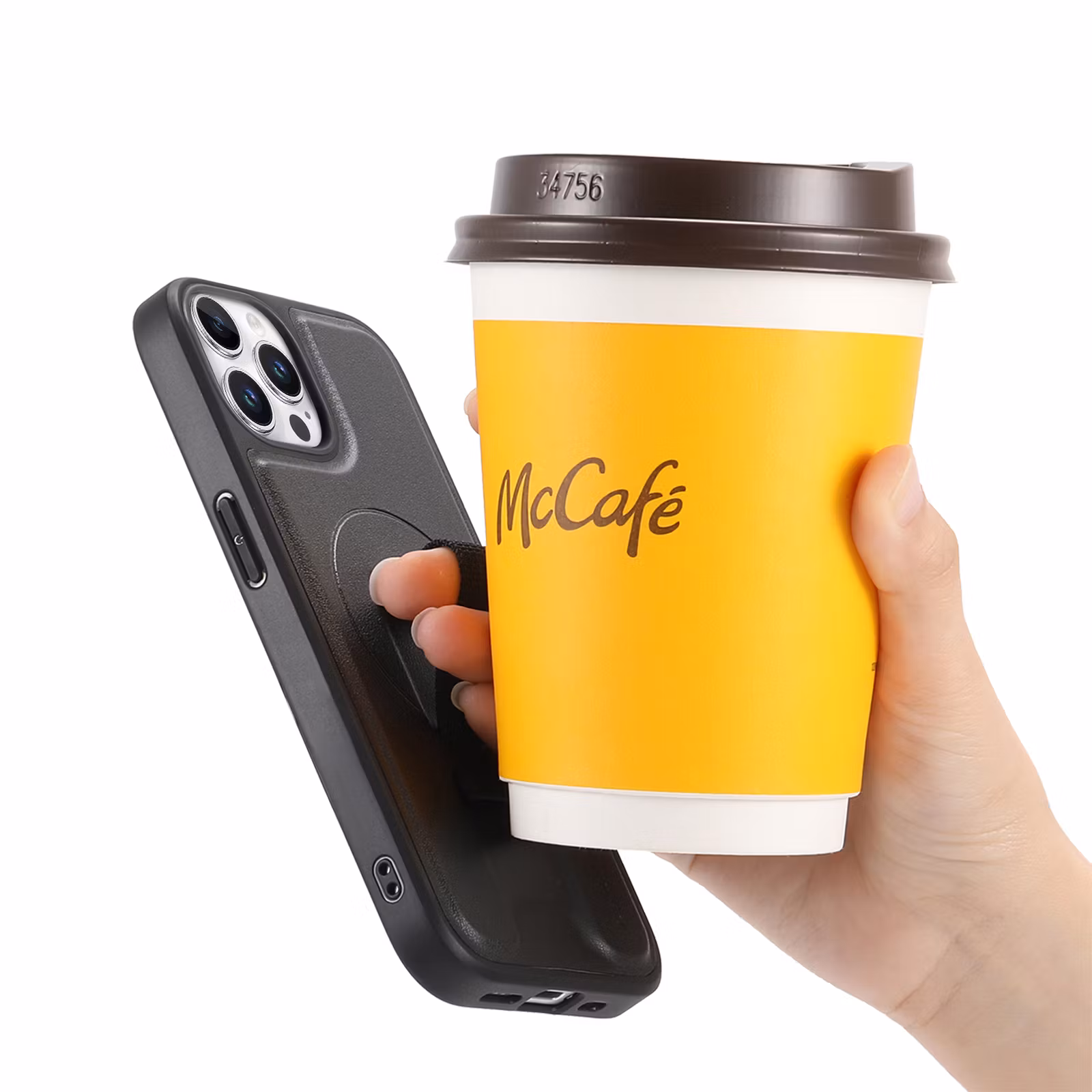 iPhone 13 Pro Plånbok med MagSafe-skal & fingerband Svart