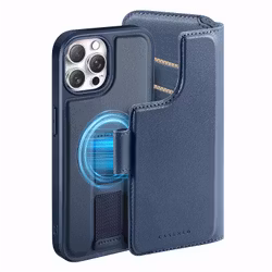 iPhone 13 Pro Plånbok med MagSafe-skal & fingerband Blå