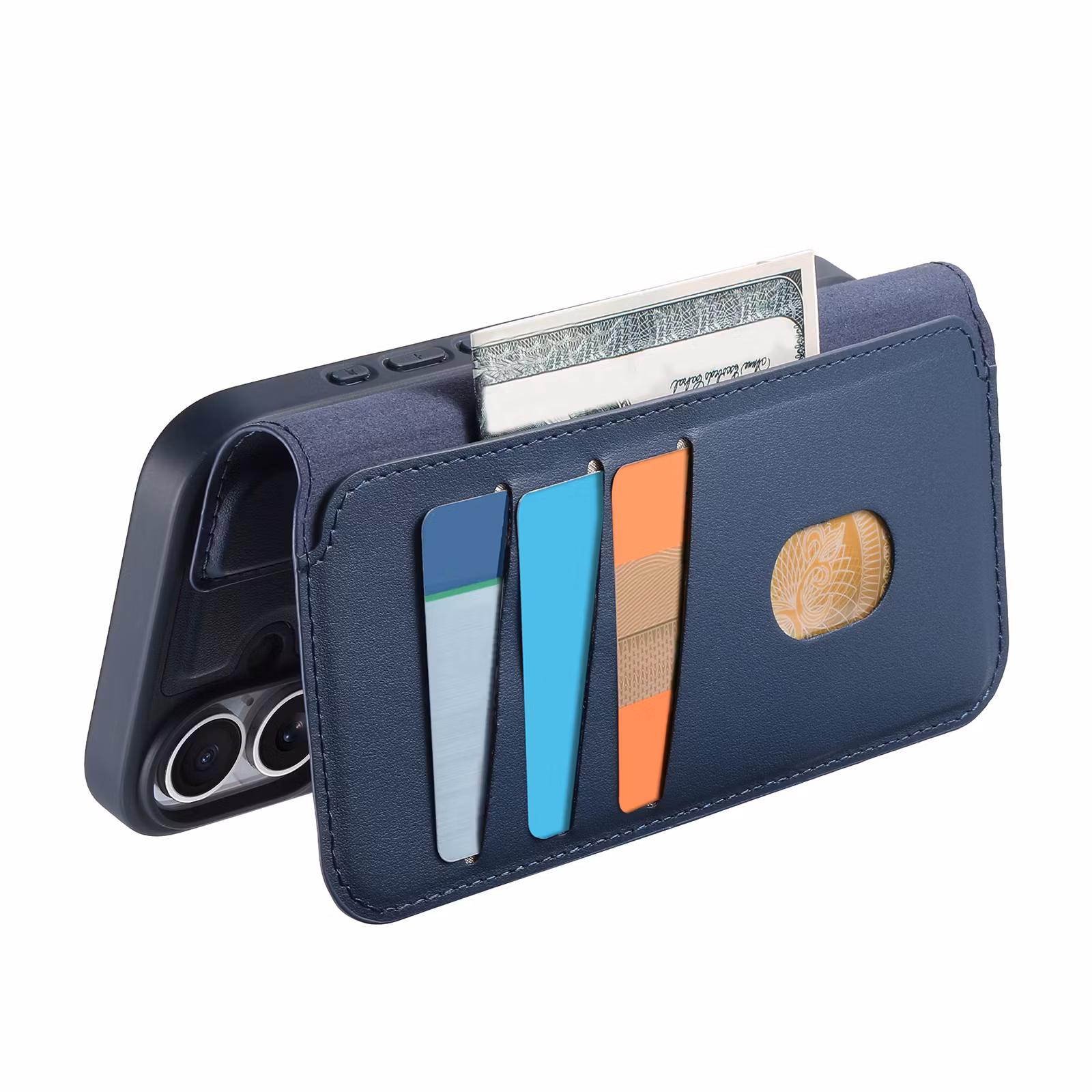 iPhone 13 Pro Plånbok med MagSafe-skal & fingerband Blå