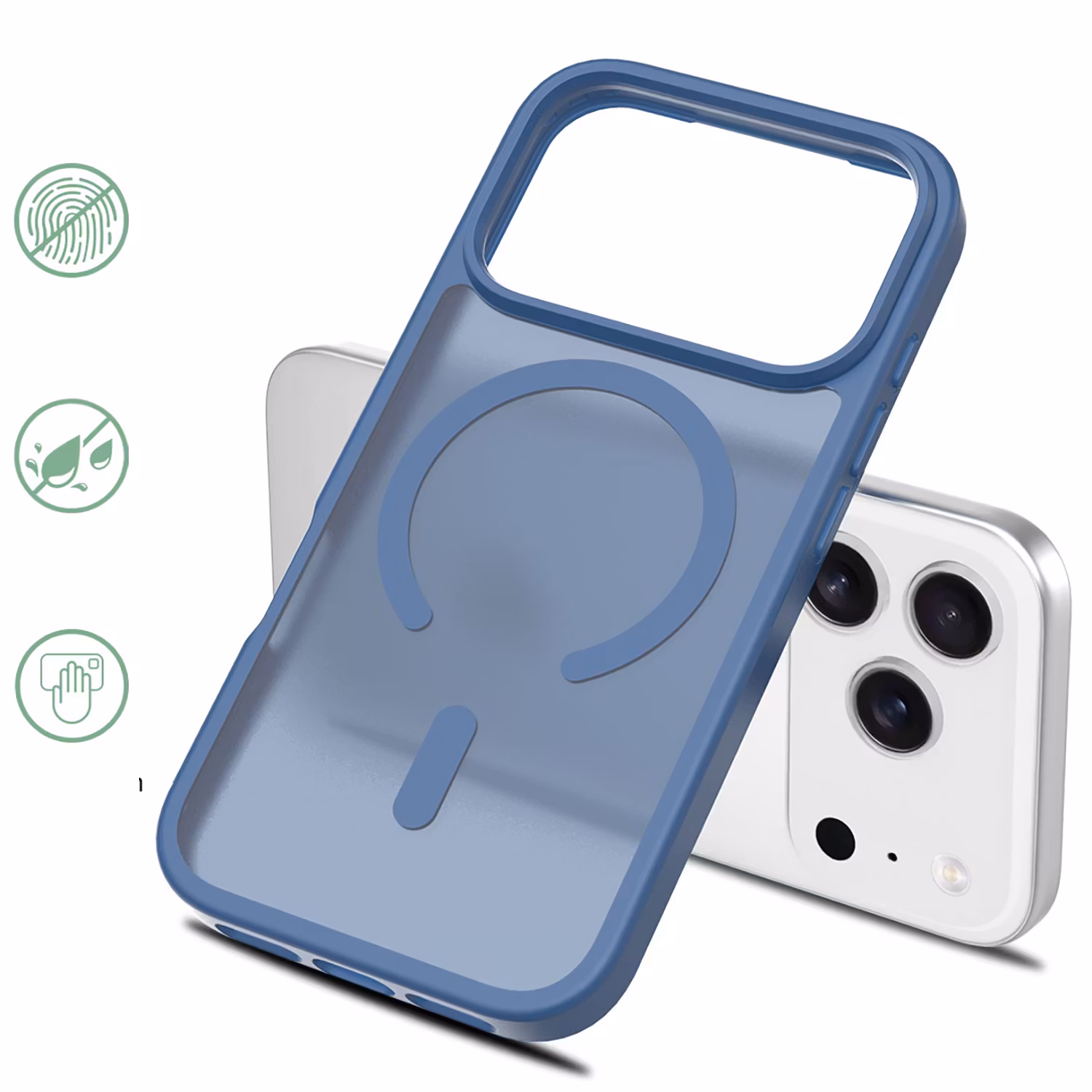 iPhone 17 Pro Max MagSafe Silikonskal – Blå