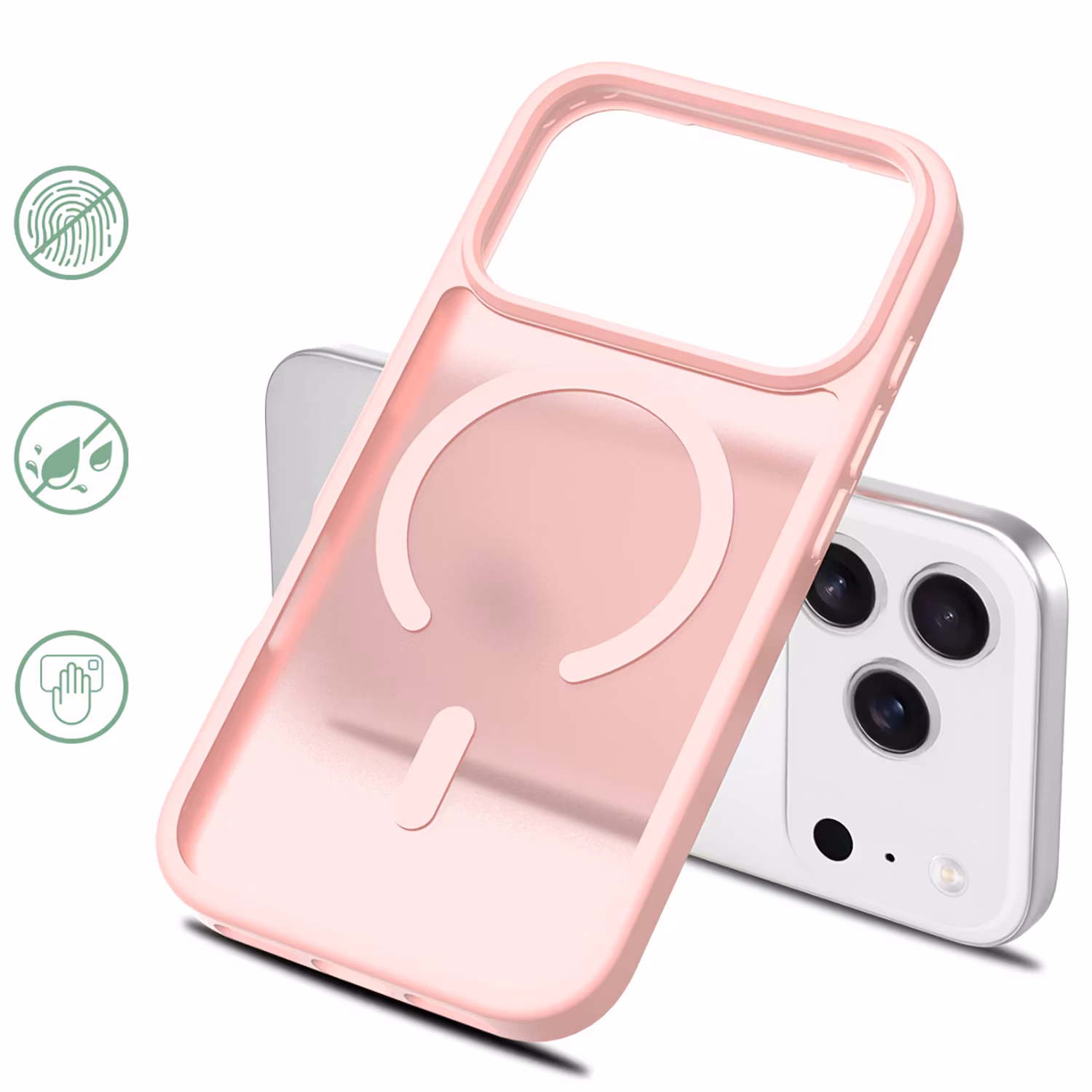 iPhone 17 Pro Max MagSafe Silikonskal–Rosa