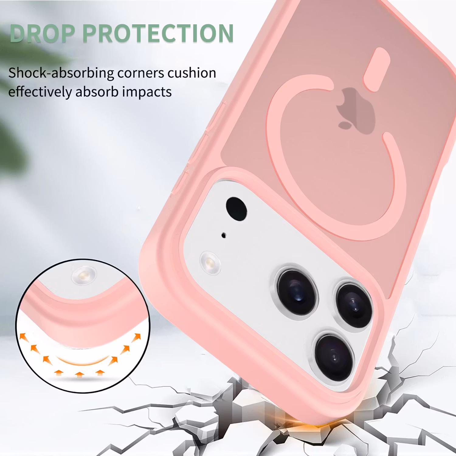 iPhone 17 Pro Max MagSafe Silikonskal–Rosa