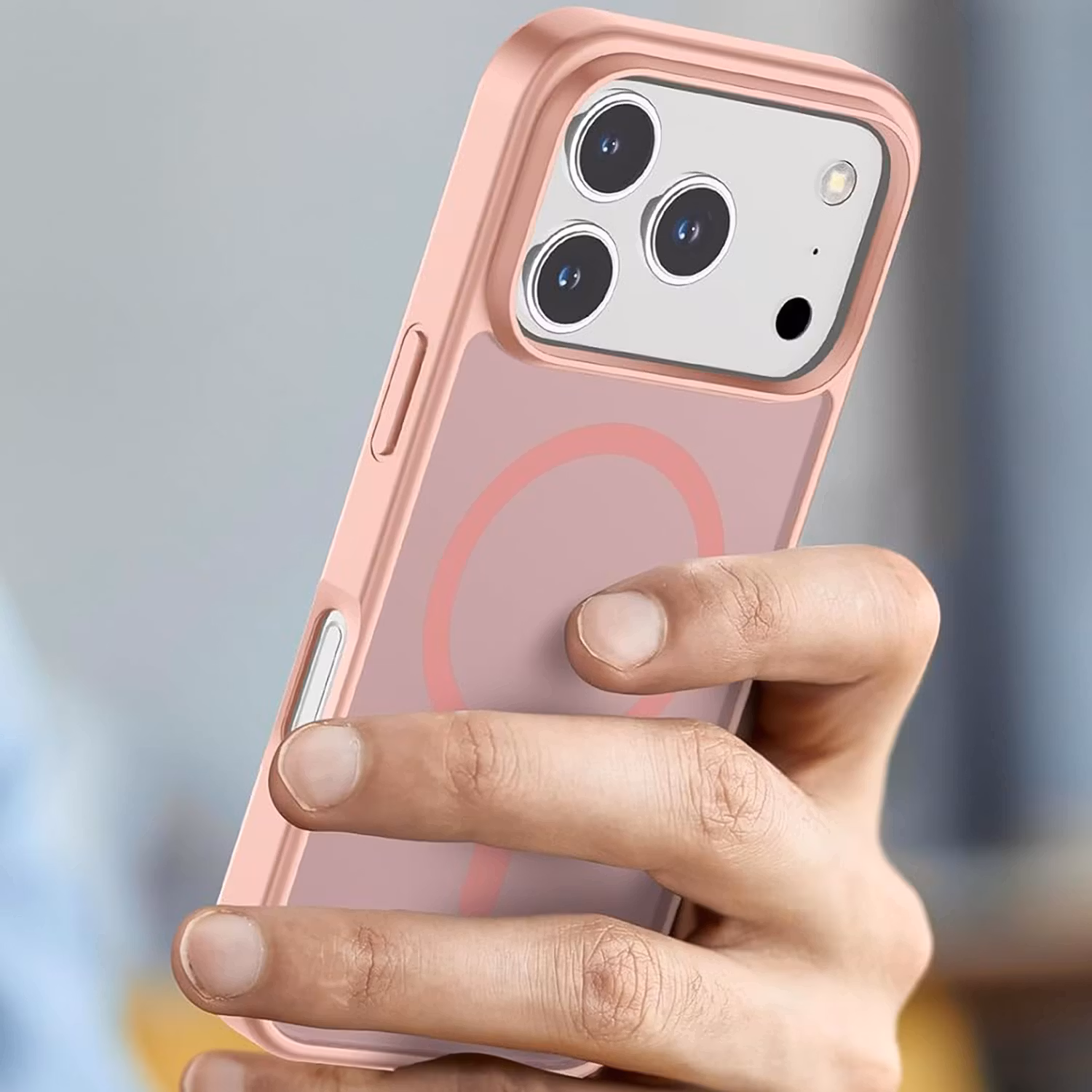 iPhone 17 Pro Max MagSafe Silikonskal–Rosa