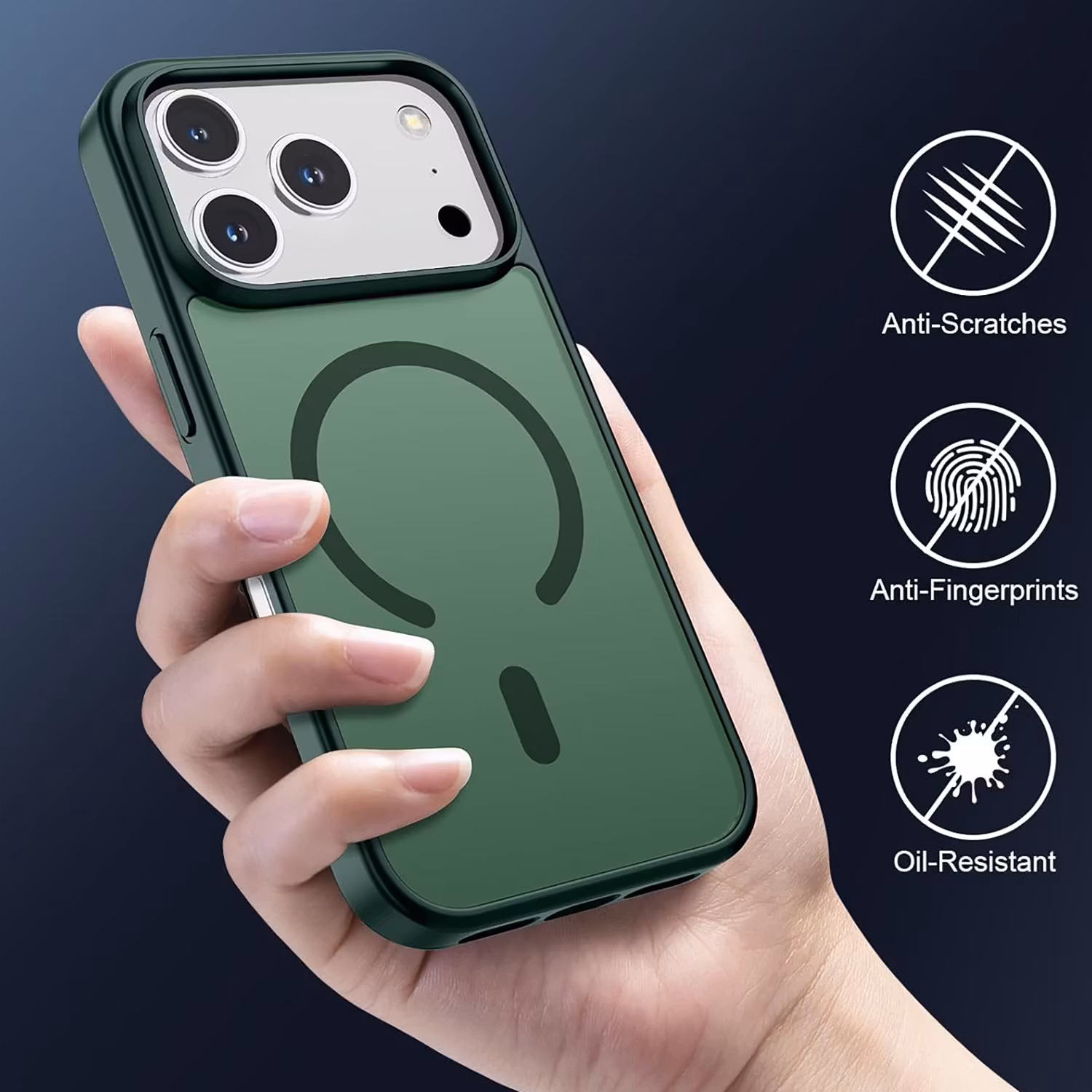 iPhone 17 Pro Max MagSafe Silikonskal–Grön