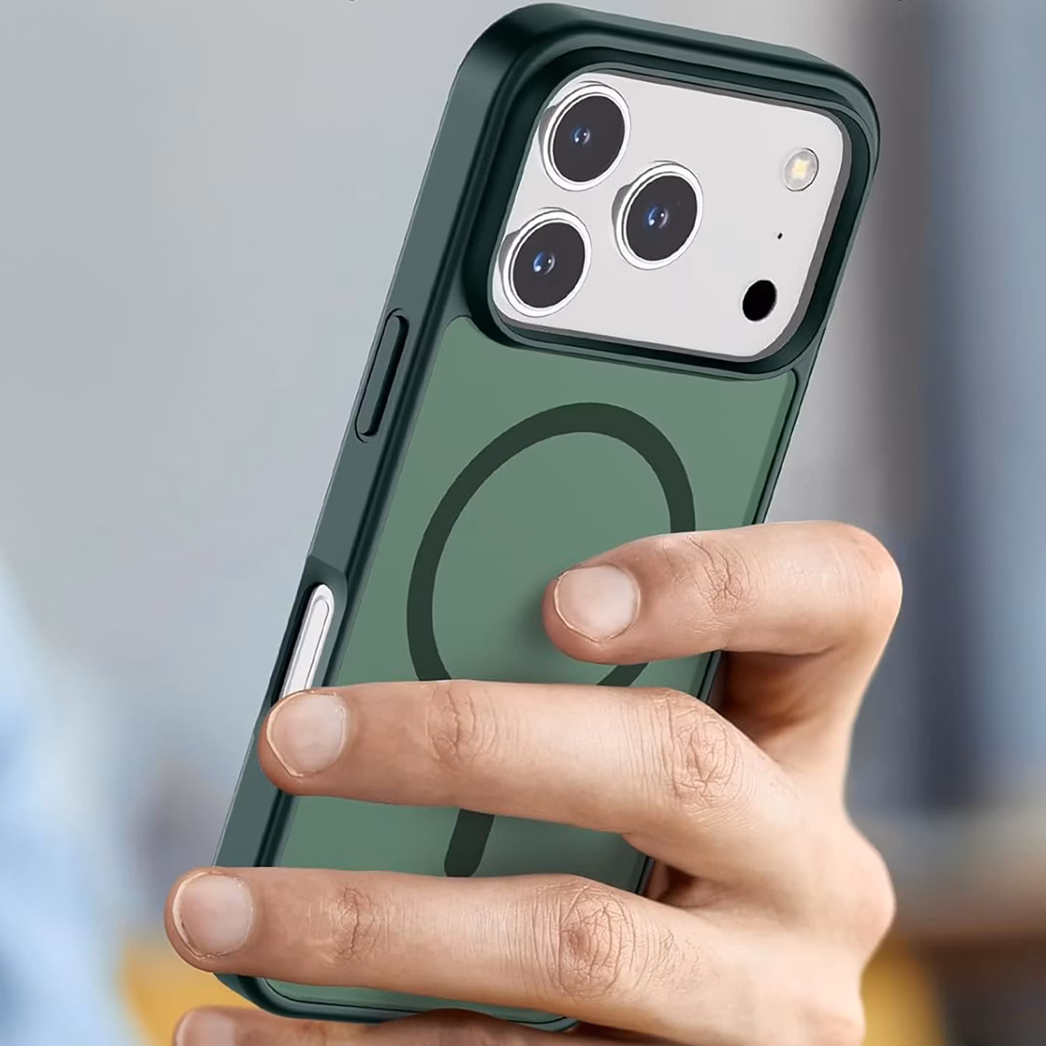 iPhone 17 Pro Max MagSafe Silikonskal–Grön