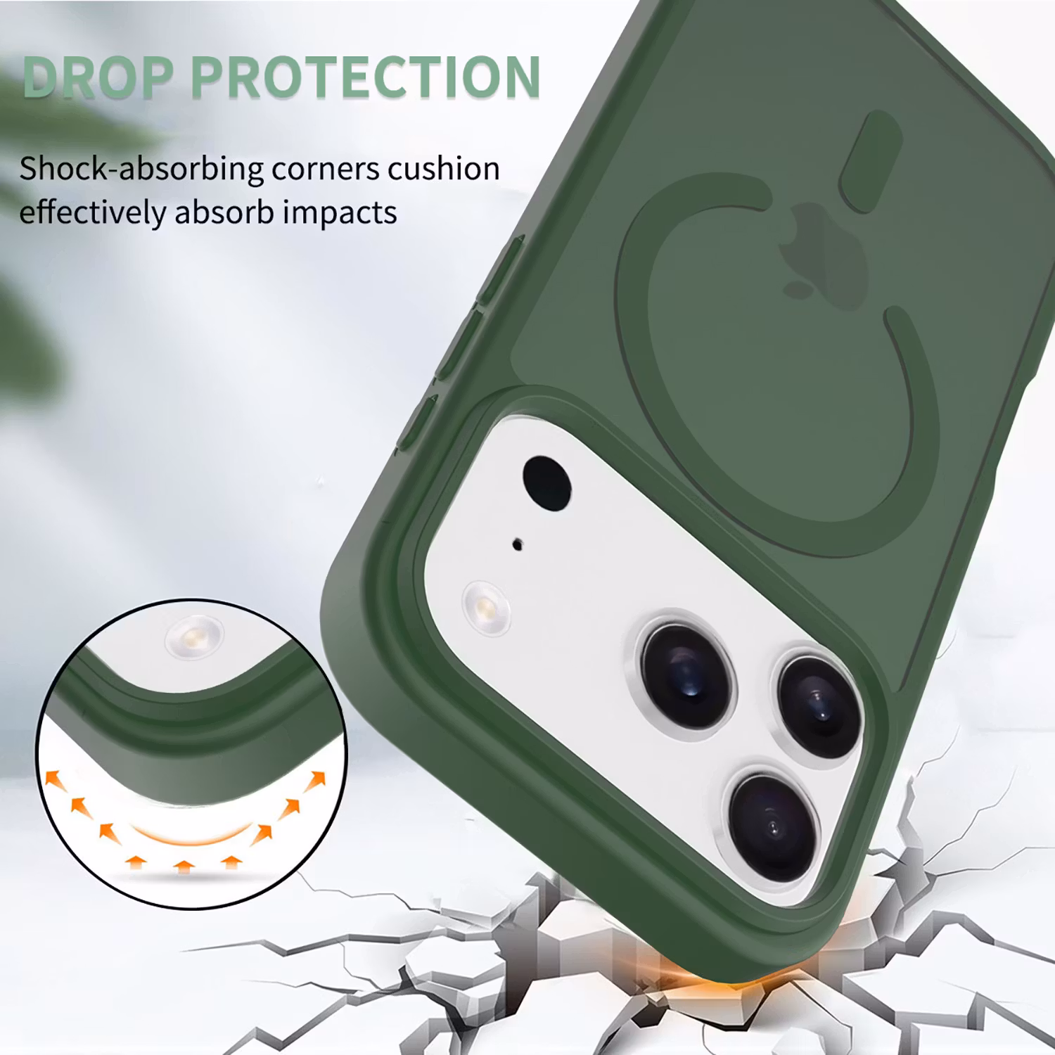 iPhone 17 Pro Max MagSafe Silikonskal–Grön