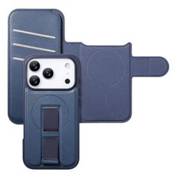 iPhone 18 Pro Max Plånbok med MagSafe-skal & fingerband Blå