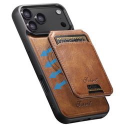 iPhone 18 Pro 2in1 Magnet-skal med Korthållare-Mörkbrun