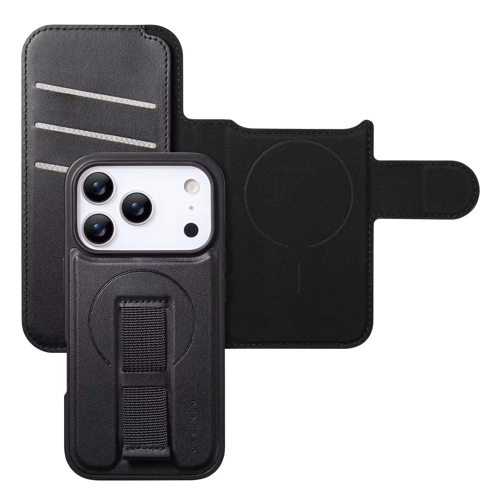 iPhone 18 Pro Plånbok med MagSafe-skal & fingerband Svart