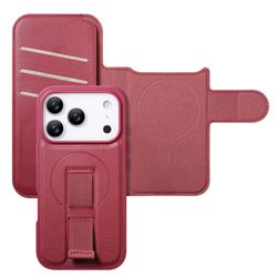 iPhone 18 Pro Max Plånbok med MagSafe-skal & fingerband Röd