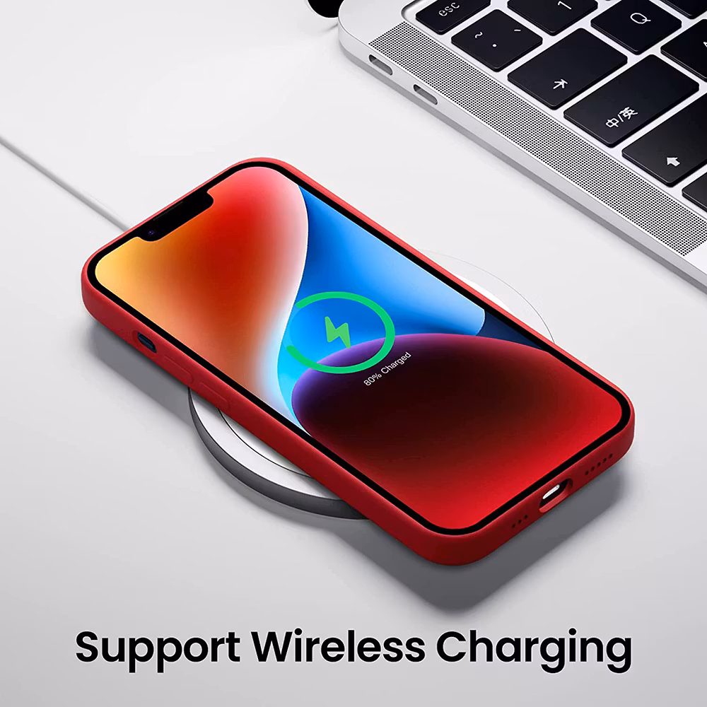 iPhone 14 Silikonskal med MagSafe - röd