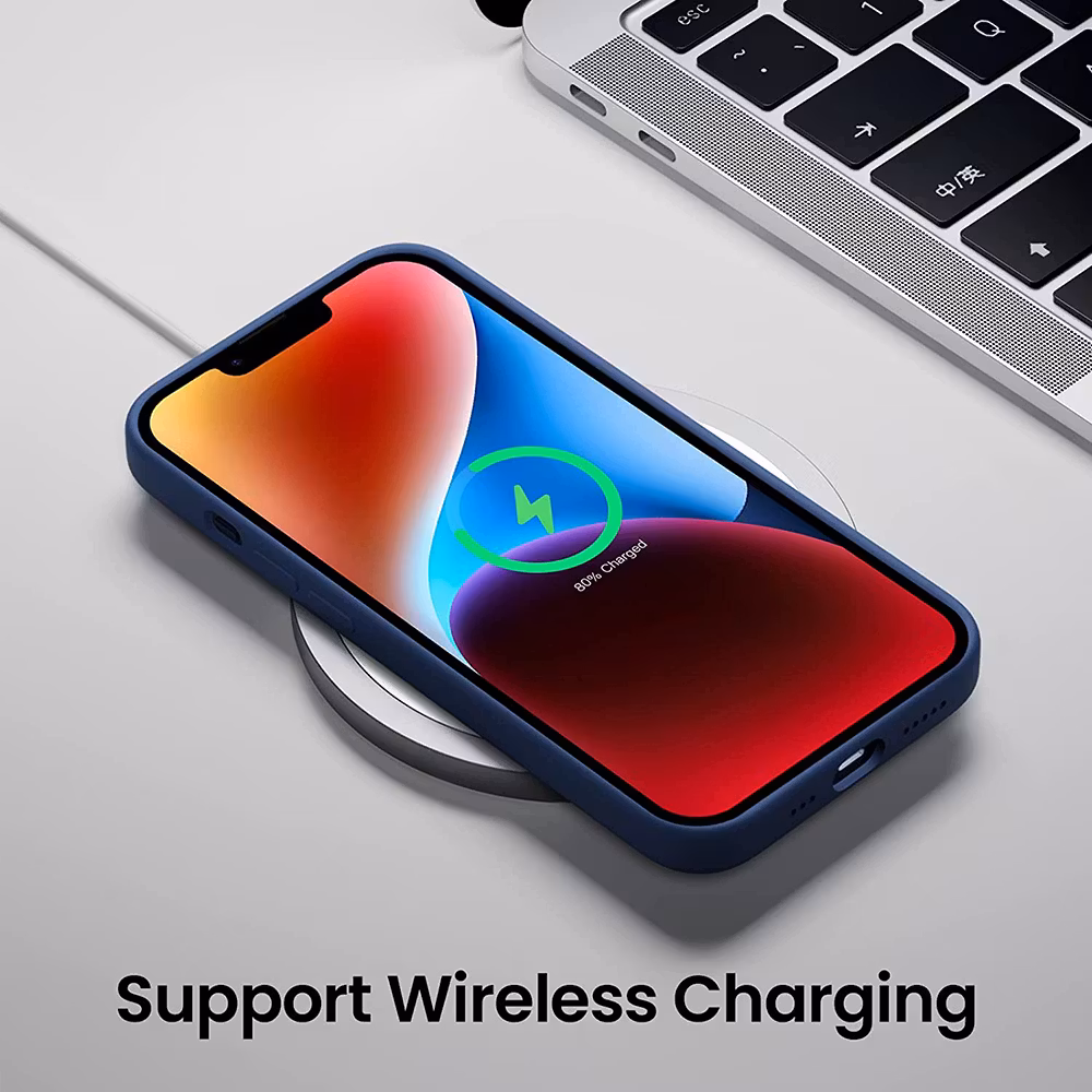 iPhone 14 Plus Silikonskal med MagSafe - stormblå
