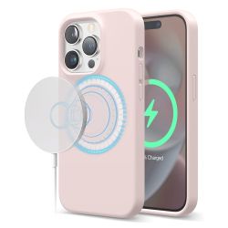 iPhone 14 Pro Silikonskal med MagSafe - kritrosa