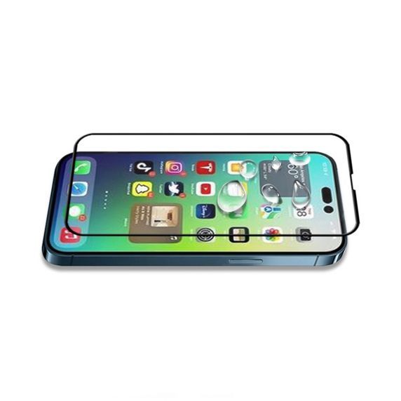 iPhone 14 Pro Max MC Heltäckande Skärmskydd härdat glas med förpackning