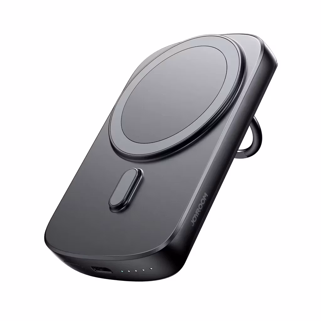 Magnetic Wireless 20W, 6000mAh Powerbank with Ring Holder - Black