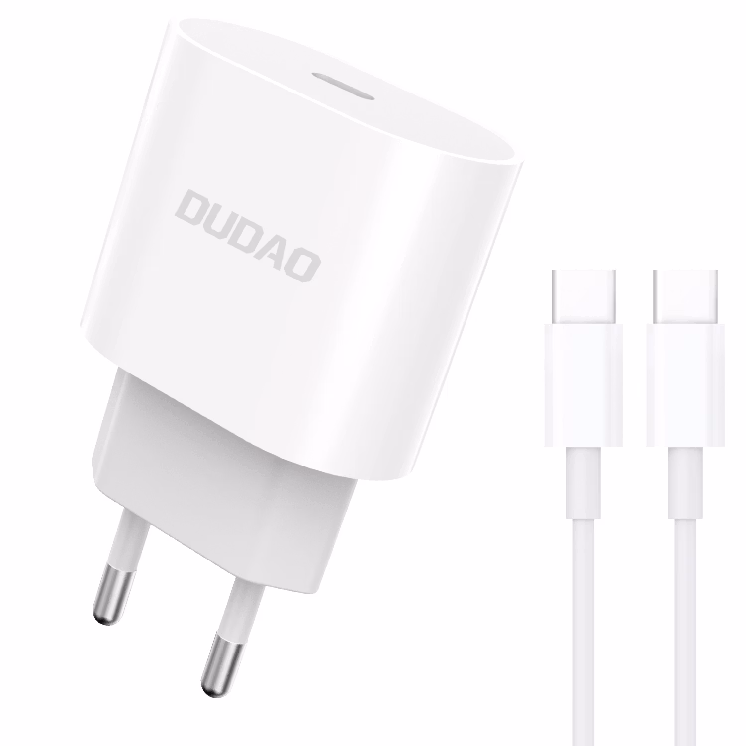 20W USB-C strömadapter PD + 1M USB-C till USB-C kabel