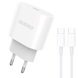 20W USB-C strömadapter PD + 1M USB-C till USB-C kabel
