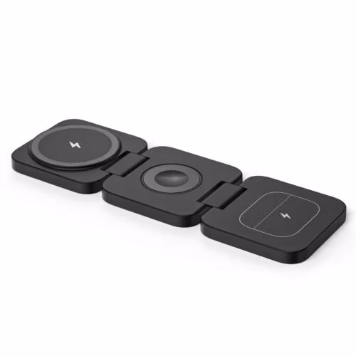 3-i-1 vikbar magnetisk trådlös iPhone iWatch Airpods Laddare & Stativ