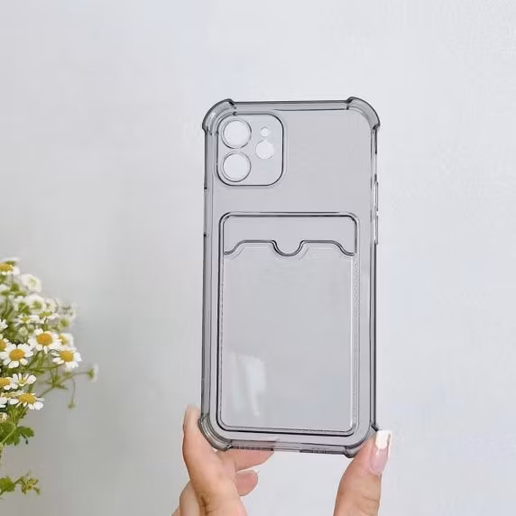 iPhone 11 Stöttåligt Skal med Kortfack - Grå