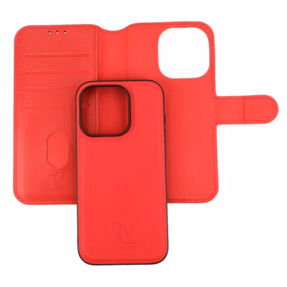iPhone 15 Pro Max Plånboksväska Magnet Röd