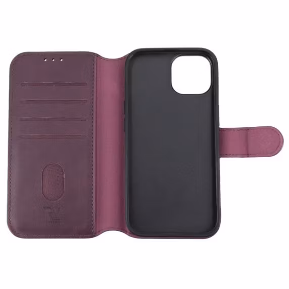 iPhone 12/12 Pro RV Wallet Case Magnet Dark Cherry