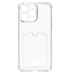 iPhone 16 Pro Max Stöttåligt Skal med Kortfack-Transparent