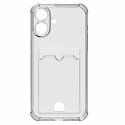 iPhone 16 Stöttåligt Skal med Kortfack-Transparent grå