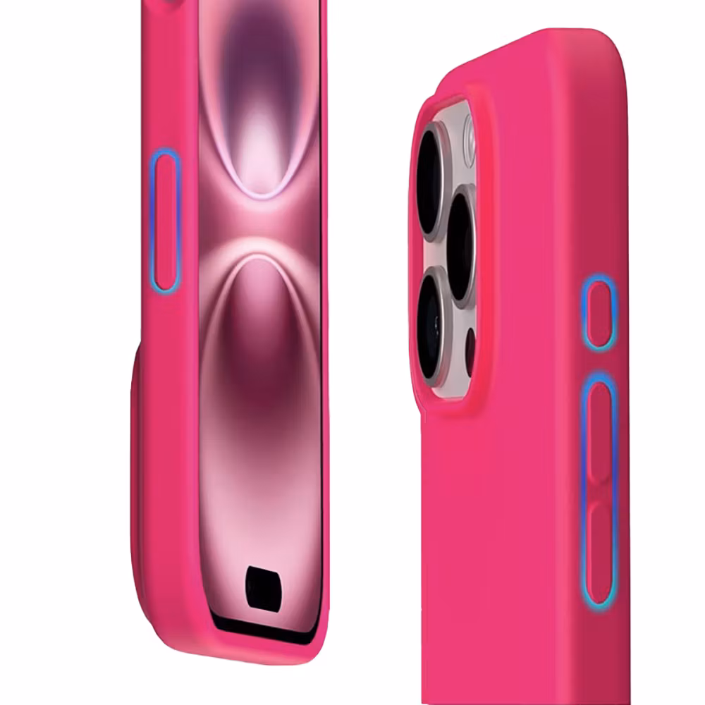 iPhone 16 Pro MC Silikonskal Cerise färg