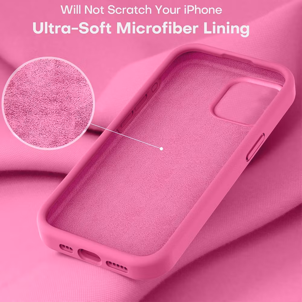 iPhone 16 Pro MC Silikonskal Cerise färg