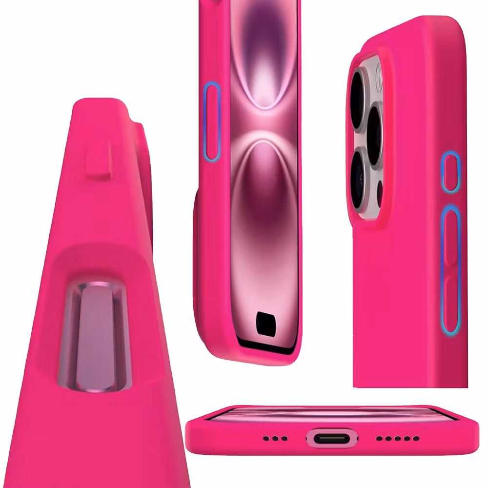 iPhone 16 Pro MC Silikonskal Cerise färg