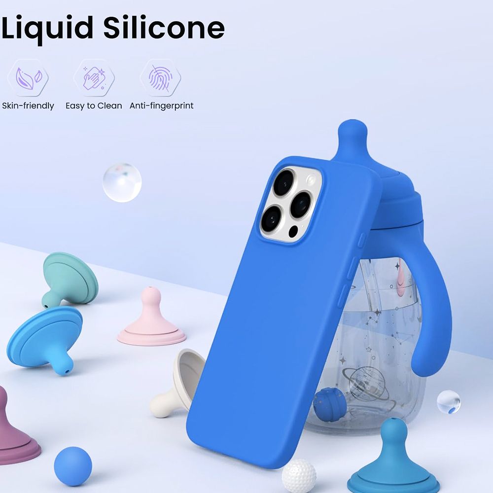 iPhone 16 Pro MC Silikonskal Blå färg