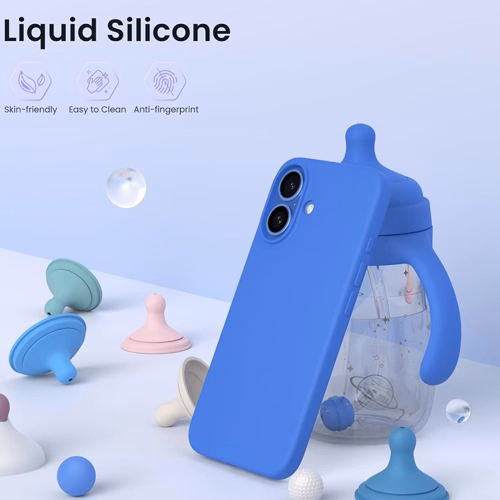 iPhone 16 MC Silikonskal Blå färg