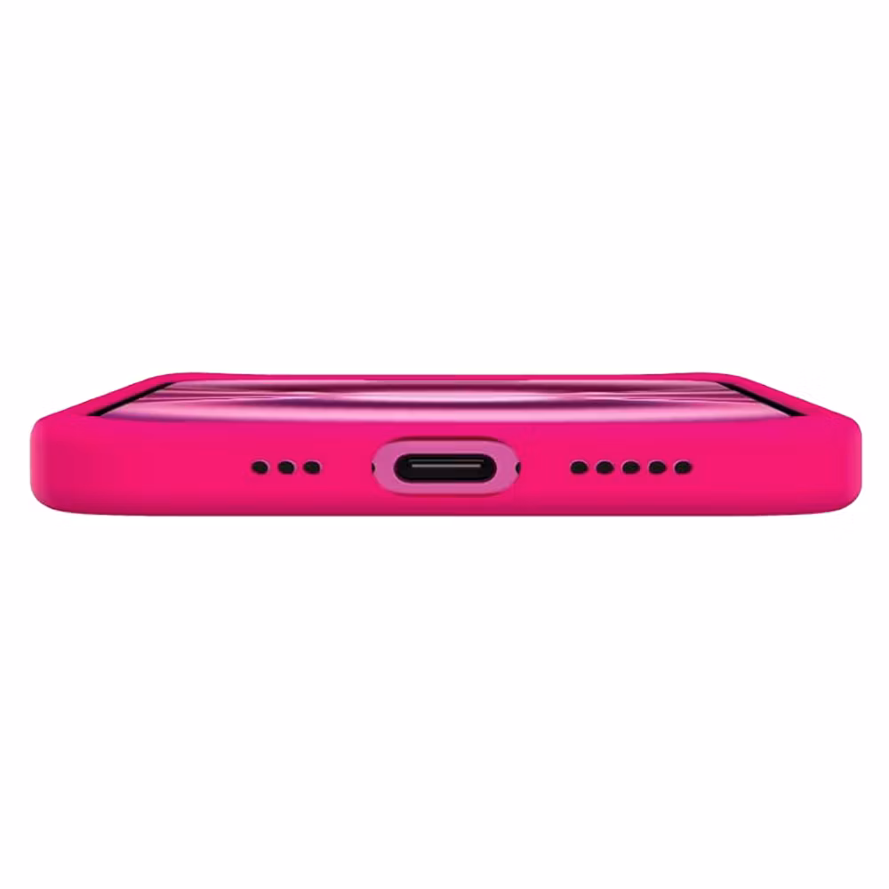 iPhone 16 MC Silikonskal Cerise färg