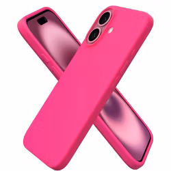 iPhone 16 MC Silikonskal Cerise färg