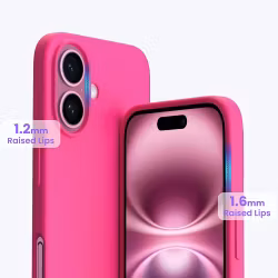 iPhone 16 MC Silikonskal Cerise färg