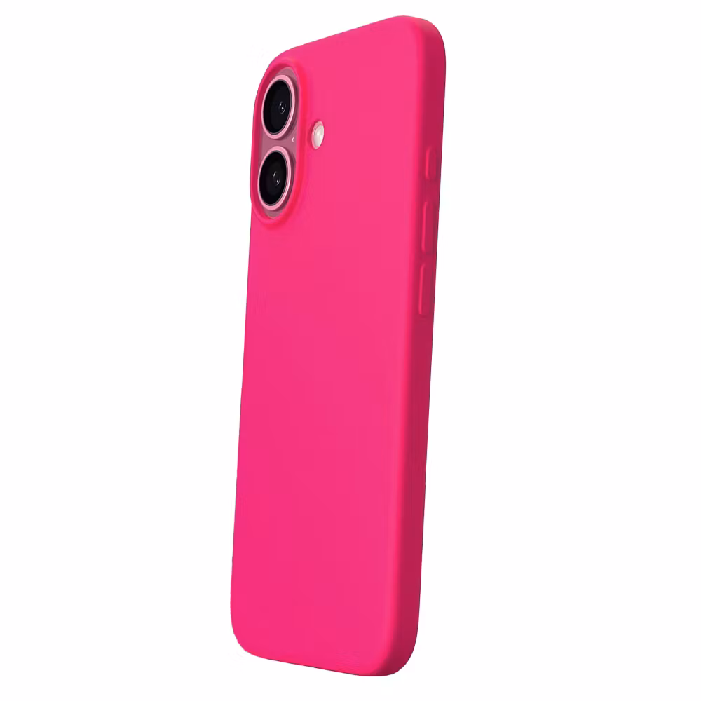 iPhone 16 MC Silikonskal Cerise färg