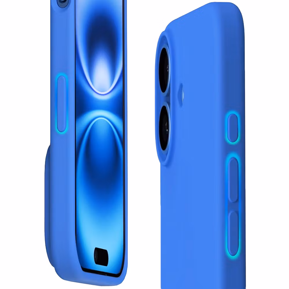 iPhone 16 Plus MC Silikonskal Blå färg
