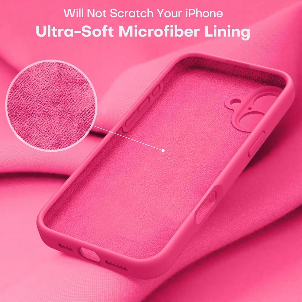 iPhone 16 Plus MC Silikonskal Cerise färg