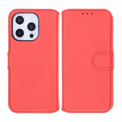 iPhone 16 Pro Plånboksväska Magnet Röd